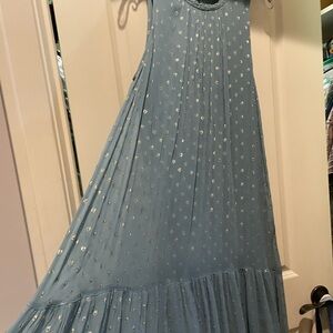 Blue Sparkle Sleeveless Dress